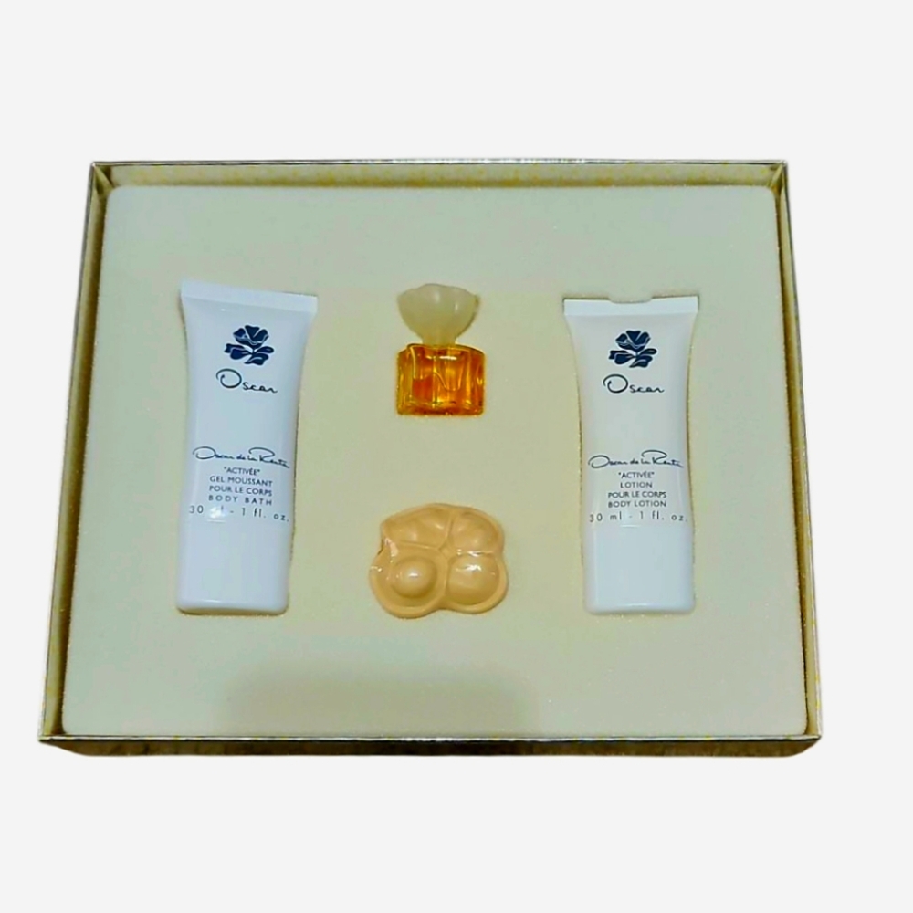 Vintage Oscar de la Renta White and Gold Gift Set, New